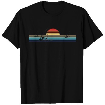 Discover Windsurfing Retro Sunset Vintage Stripe Racing T Shirts