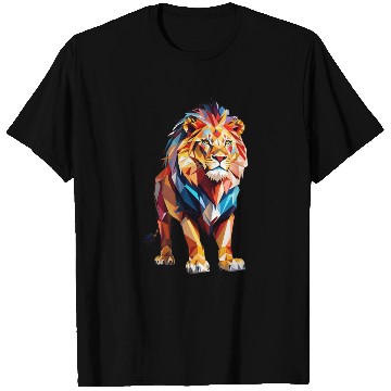 Discover Polygon colorful lion T Shirts