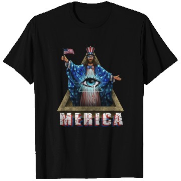Discover Merica Jesus Patriotic and Eye of Providence T Shirts
