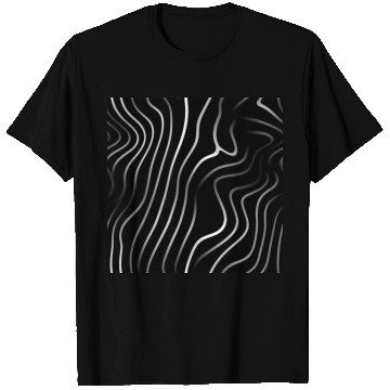 Discover Monochrome Elegance: White Abstract Lines on Black T Shirts
