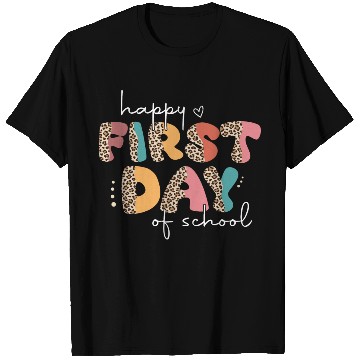 Discover Leopard Happy First Day of School Teacher Retro T Shirts