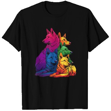 Discover Colorful LGBT Pride German Shepherd Dog Pile T Shirts