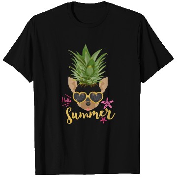 Discover Funny Pineapple Happy Summer Vacation Dog Lover T Shirts