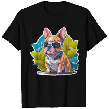 Discover Frenchie Flower Splash T Shirts