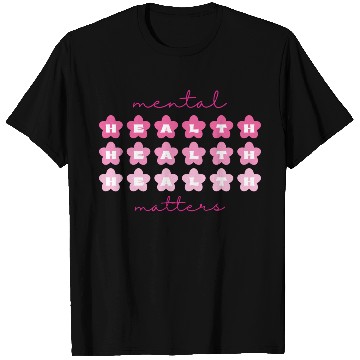 Discover Mental Health Matters RetroFlowers Barbiecore Pink T Shirts