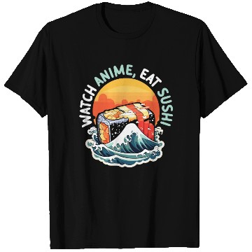 Discover Anime Sushi Lover Nigiri Sashimi Food Manga Otaku T Shirts