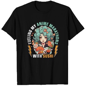 Discover Anime Sushi Lover Nigiri Sashimi Food Manga Otaku T Shirts