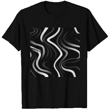 Discover Monochrome Elegance: White Abstract Lines on Black T Shirts