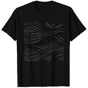 Discover Monochrome Elegance: White Abstract Lines on Black T Shirts