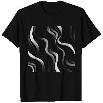 Discover Monochrome Elegance: White Abstract Lines on Black T Shirts