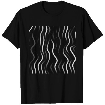 Discover Monochrome Elegance: White Abstract Lines on Black T Shirts