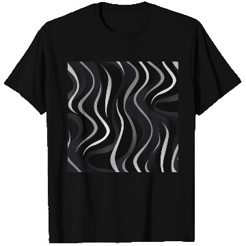 Discover Monochrome Elegance: White Abstract Lines on Black T Shirts