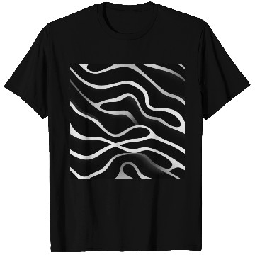 Discover Monochrome Elegance: White Abstract Lines on Black T Shirts