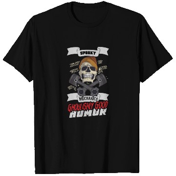 Discover Skeleton Mechanic Horror Garage Funny Bones Spooky T Shirts