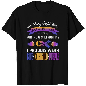 Discover I Proudly Wear Blue Marigold Purple Bladder Cancer T Shirts