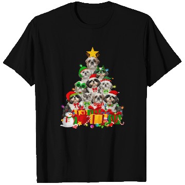 Discover Tree Lights Shih Tzu Dog Puppy T Shirts