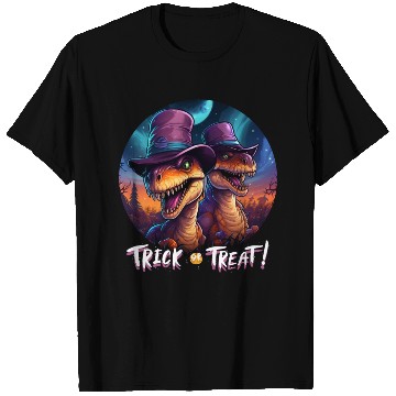 Discover Halloween Dinosaur Velociraptor Trick or Treat T Shirts
