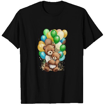 Discover Bear water color and his balloon T Shirts