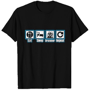 Discover Eat Sleep Drummer Repeat T Shirts
