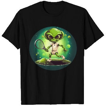 Discover Strong Alien Tennis Player at Sunset T Shirts