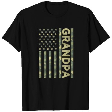 Discover Proud Grandpa Camouflage American Us Flag Camo T Shirts