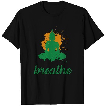 Discover Breathe quote Buddha graphic T Shirts