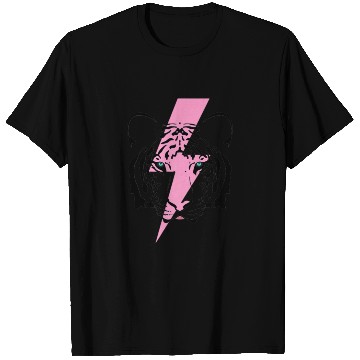 Discover tiger and hot pink lightning bolt premium T Shirts