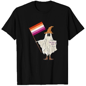 Discover Halloween Ghost With Lesbian Flag T Shirts