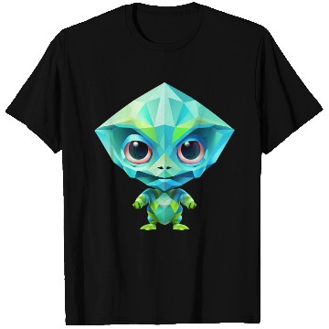 Discover Alien Extraterrestrial Green Polygon T Shirts