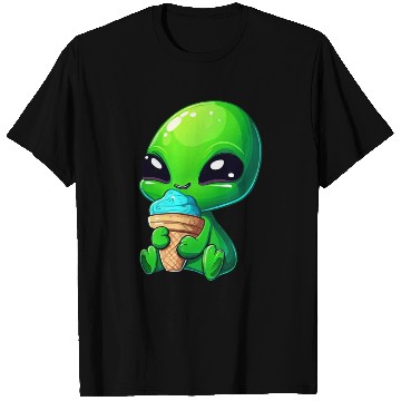 Discover Alien Extraterrestrial Ice Blue Green T Shirts