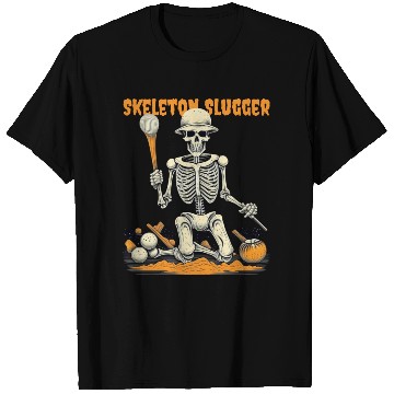 Discover Skeleton Slugger Halloween T Shirts
