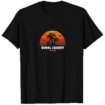 Discover Retro Duval County Florida Sunset Cool Vintage T Shirts