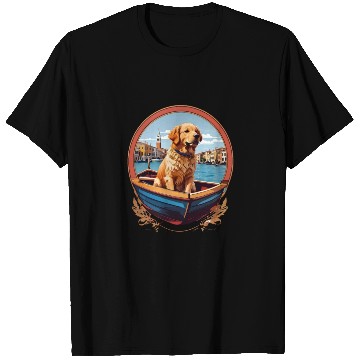 Discover Golden Retriever's Venice Voyage T Shirts