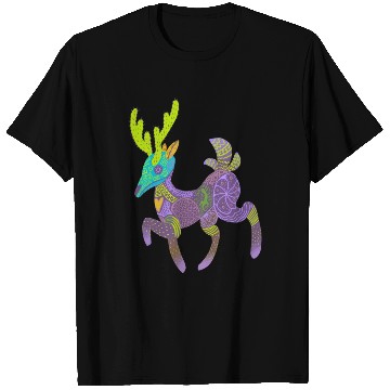 Discover Whimsical Purple Cactus Deer Alebrije T Shirts