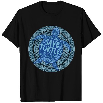Discover Save The Turtles Blue Boho T Shirts