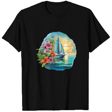 Discover Sailing Ship Sailing Orchids Flowers Sailboat T Shirts