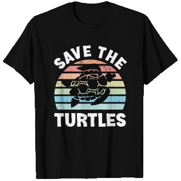 Discover Save The Turtles Sea Turtle Retro Sunset T Shirts