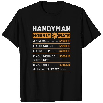 Discover Handyman Hourly Rate Labor Day T Shirts