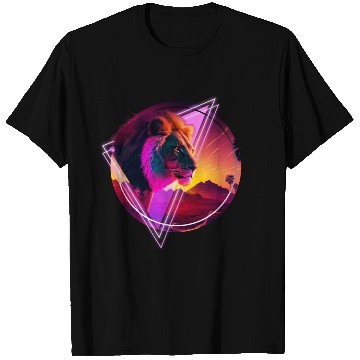 Discover Synthwave desert Lion T Shirts