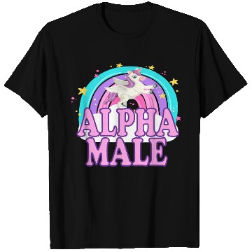 Discover Ironic Alpha Male Unicorn Rainbow Funny T Shirts