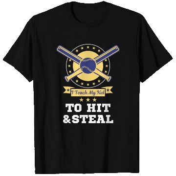 Discover I Teach My Kid To Hit And Steal Funny Baseball Mom T Shirts