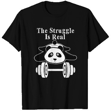 Discover The Struggle Is Real Panda Bear Funnycute Gym T Shirts