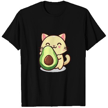 Discover Cat with avocado T Shirts