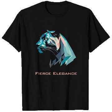 Discover Fierce Elegance Geometric Tiger Design T Shirts