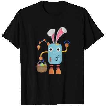 Discover Easter Bunny Robot Eggs Hunting Basket Rabbit T Shirts