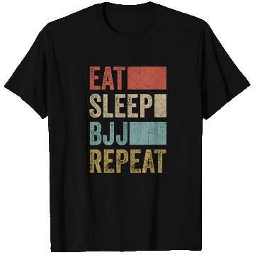 Discover Stylish Retro 70´s Eat Sleep BJJ Repeat T Shirts