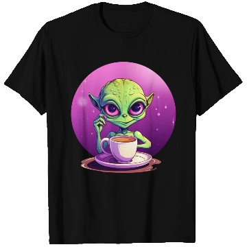 Discover midnight Coffee: The Green Alien Drinker T Shirts