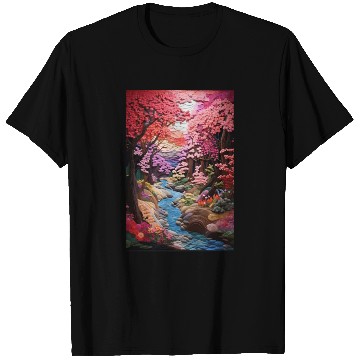 Discover Multi-color Zen Garden river - Japanese T Shirts
