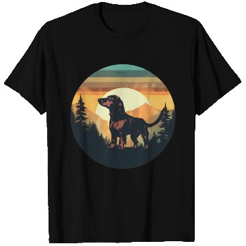 Discover Sunset Serenity: Vintage Dachshund Silhouette T Shirts