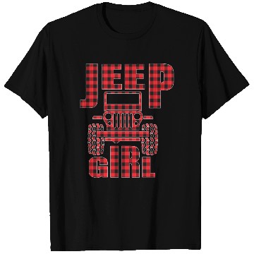Discover Jeep Girl Jeep Red Plaid Buffalo Jeeps Lover T Shirts